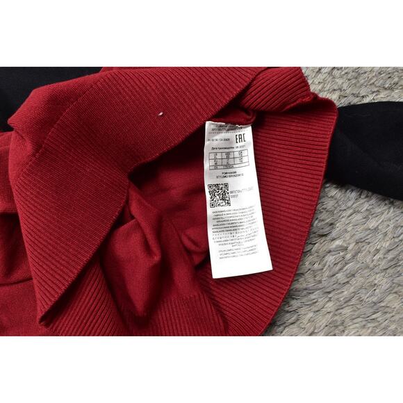 GUESS Red Crew Neck Pullover Sweater Cotton Blend XL Women Long Sleeve - Picture 4 of 7